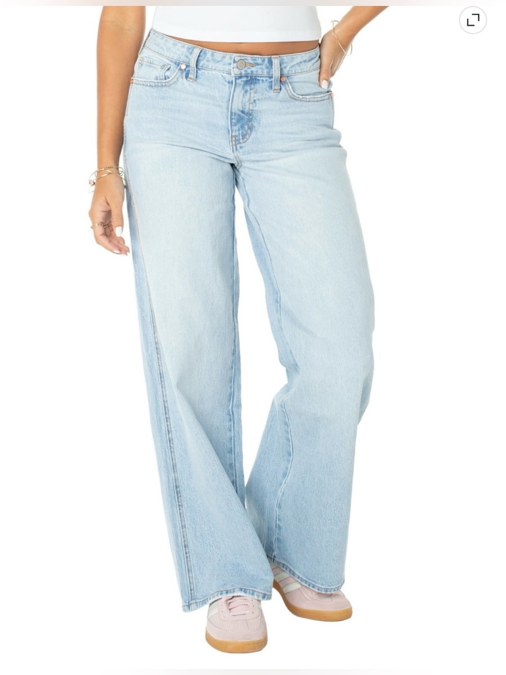 NWT Celebrity Pink Light Wash Wide Leg Jeans size 13